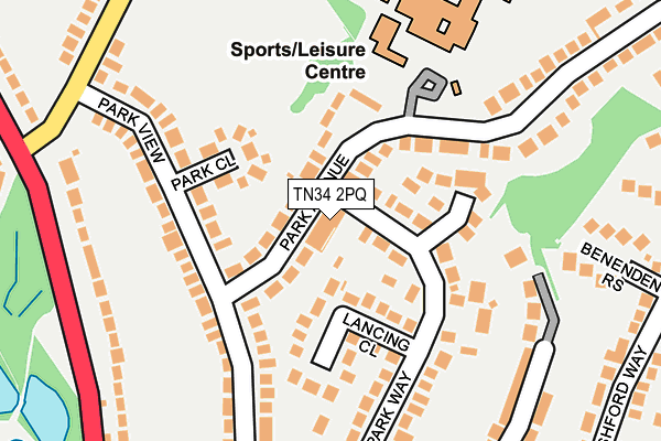 TN34 2PQ map - OS OpenMap – Local (Ordnance Survey) TN34 2PQ map - OS OpenMap – Local (Ordnance Survey)