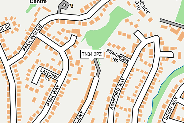 TN34 2PZ map - OS OpenMap – Local (Ordnance Survey) TN34 2PZ map - OS OpenMap – Local (Ordnance Survey)