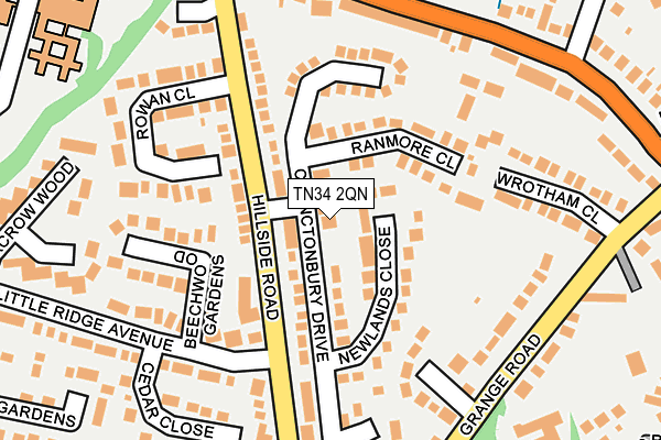 TN34 2QN map - OS OpenMap – Local (Ordnance Survey) TN34 2QN map - OS OpenMap – Local (Ordnance Survey)