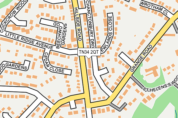 TN34 2QT map - OS OpenMap – Local (Ordnance Survey) TN34 2QT map - OS OpenMap – Local (Ordnance Survey)