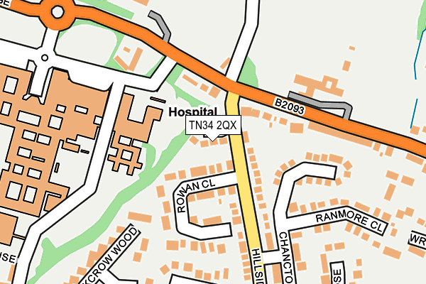 TN34 2QX map - OS OpenMap – Local (Ordnance Survey) TN34 2QX map - OS OpenMap – Local (Ordnance Survey)