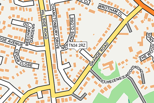 TN34 2RZ map - OS OpenMap – Local (Ordnance Survey) TN34 2RZ map - OS OpenMap – Local (Ordnance Survey)
