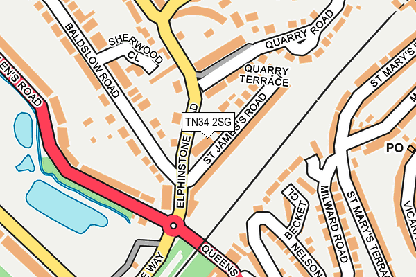 TN34 2SG map - OS OpenMap – Local (Ordnance Survey) TN34 2SG map - OS OpenMap – Local (Ordnance Survey)