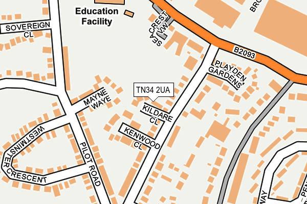 TN34 2UA map - OS OpenMap – Local (Ordnance Survey) TN34 2UA map - OS OpenMap – Local (Ordnance Survey)