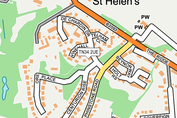 TN34 2UE map - OS OpenMap – Local (Ordnance Survey) TN34 2UE map - OS OpenMap – Local (Ordnance Survey)