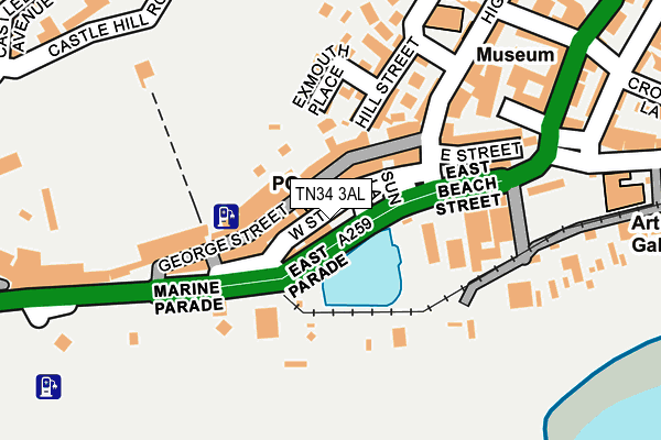 TN34 3AL map - OS OpenMap – Local (Ordnance Survey) TN34 3AL map - OS OpenMap – Local (Ordnance Survey)