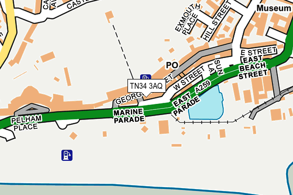 TN34 3AQ map - OS OpenMap – Local (Ordnance Survey) TN34 3AQ map - OS OpenMap – Local (Ordnance Survey)