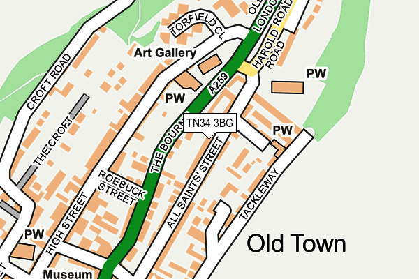 TN34 3BG map - OS OpenMap – Local (Ordnance Survey) TN34 3BG map - OS OpenMap – Local (Ordnance Survey)