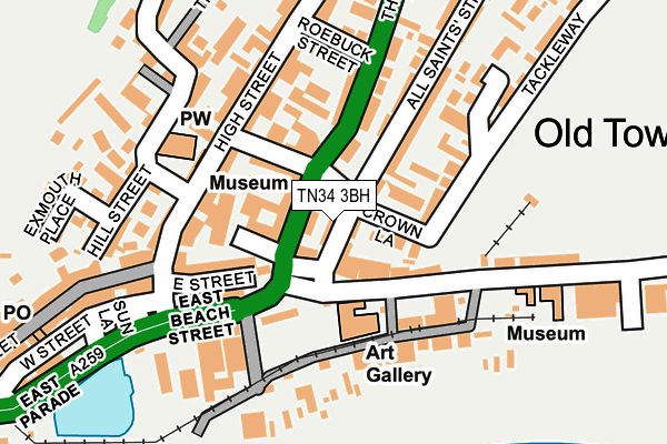 TN34 3BH map - OS OpenMap – Local (Ordnance Survey) TN34 3BH map - OS OpenMap – Local (Ordnance Survey)