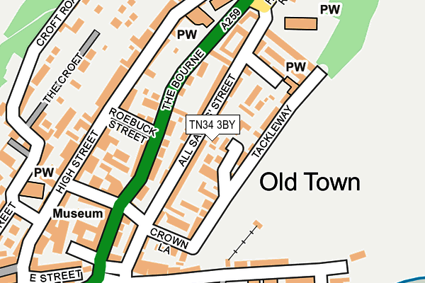 TN34 3BY map - OS OpenMap – Local (Ordnance Survey) TN34 3BY map - OS OpenMap – Local (Ordnance Survey)