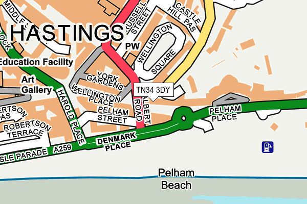 TN34 3DY map - OS OpenMap – Local (Ordnance Survey) TN34 3DY map - OS OpenMap – Local (Ordnance Survey)