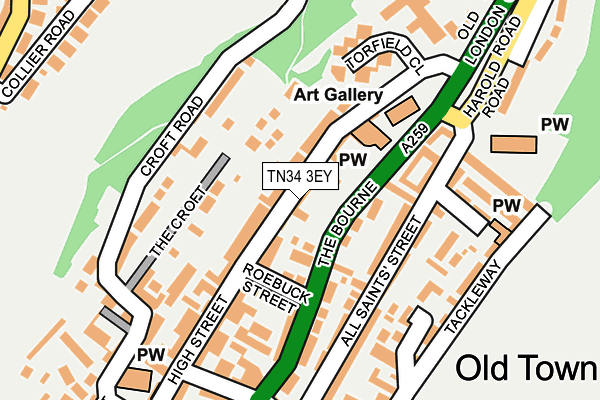 TN34 3EY map - OS OpenMap – Local (Ordnance Survey) TN34 3EY map - OS OpenMap – Local (Ordnance Survey)