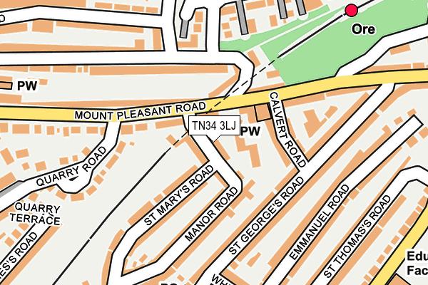 TN34 3LJ map - OS OpenMap – Local (Ordnance Survey)