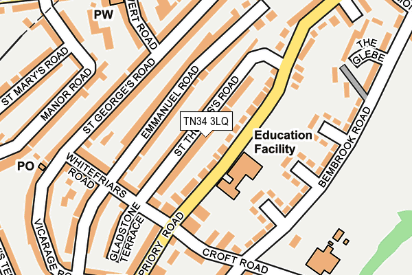 TN34 3LQ map - OS OpenMap – Local (Ordnance Survey) TN34 3LQ map - OS OpenMap – Local (Ordnance Survey)