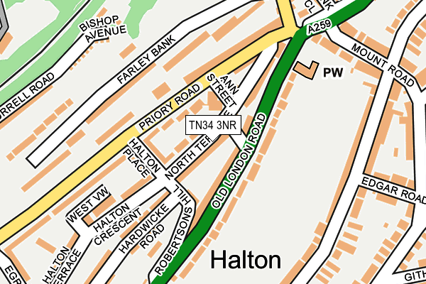 TN34 3NR map - OS OpenMap – Local (Ordnance Survey) TN34 3NR map - OS OpenMap – Local (Ordnance Survey)