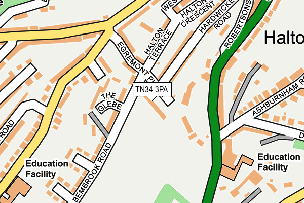 TN34 3PA map - OS OpenMap – Local (Ordnance Survey) TN34 3PA map - OS OpenMap – Local (Ordnance Survey)