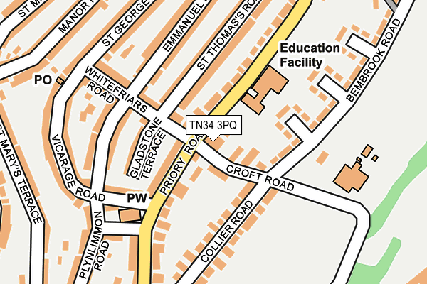 TN34 3PQ map - OS OpenMap – Local (Ordnance Survey) TN34 3PQ map - OS OpenMap – Local (Ordnance Survey)