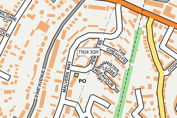TN34 3QH map - OS OpenMap – Local (Ordnance Survey) TN34 3QH map - OS OpenMap – Local (Ordnance Survey)