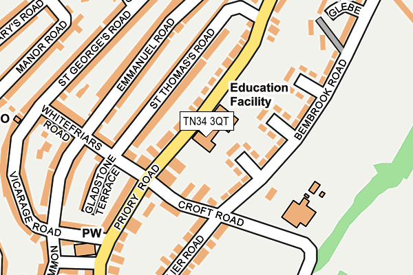 TN34 3QT map - OS OpenMap – Local (Ordnance Survey) TN34 3QT map - OS OpenMap – Local (Ordnance Survey)