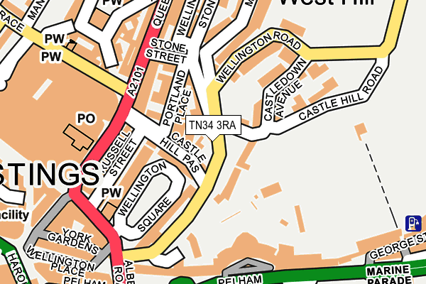 TN34 3RA map - OS OpenMap – Local (Ordnance Survey) TN34 3RA map - OS OpenMap – Local (Ordnance Survey)