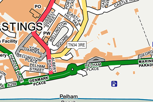 TN34 3RE map - OS OpenMap – Local (Ordnance Survey) TN34 3RE map - OS OpenMap – Local (Ordnance Survey)