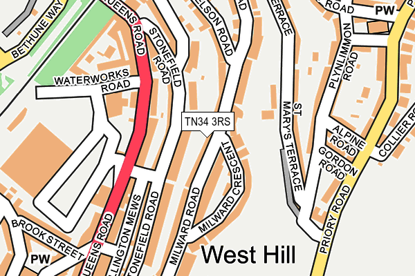 TN34 3RS map - OS OpenMap – Local (Ordnance Survey) TN34 3RS map - OS OpenMap – Local (Ordnance Survey)