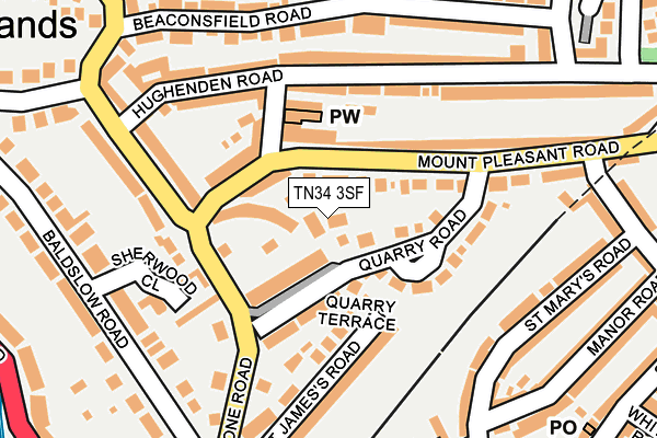 TN34 3SF map - OS OpenMap – Local (Ordnance Survey) TN34 3SF map - OS OpenMap – Local (Ordnance Survey)