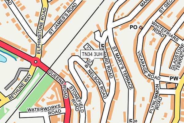 TN34 3UH map - OS OpenMap – Local (Ordnance Survey) TN34 3UH map - OS OpenMap – Local (Ordnance Survey)