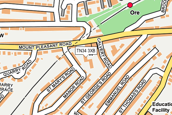 TN34 3XB map - OS OpenMap – Local (Ordnance Survey) TN34 3XB map - OS OpenMap – Local (Ordnance Survey)