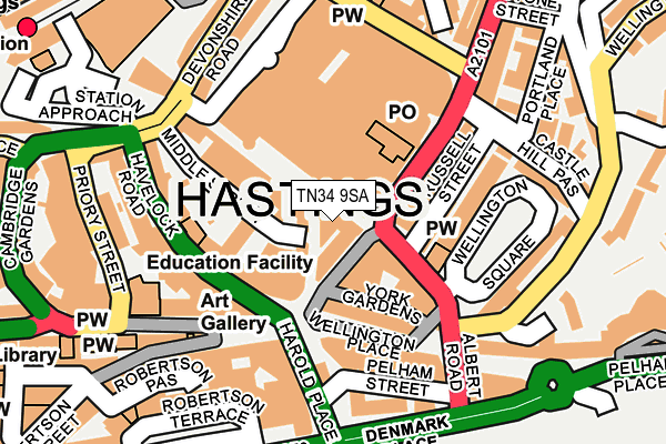 TN34 9SA map - OS OpenMap – Local (Ordnance Survey) TN34 9SA map - OS OpenMap – Local (Ordnance Survey)
