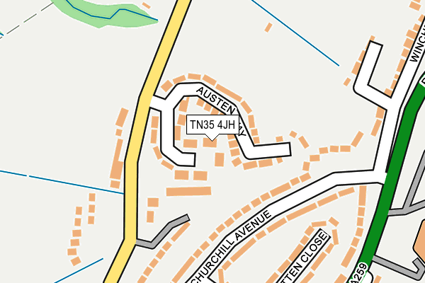 TN35 4JH map - OS OpenMap – Local (Ordnance Survey) TN35 4JH map - OS OpenMap – Local (Ordnance Survey)
