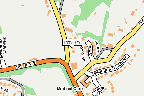 TN35 4PW map - OS OpenMap – Local (Ordnance Survey) TN35 4PW map - OS OpenMap – Local (Ordnance Survey)