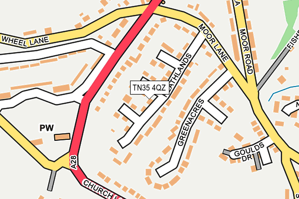 TN35 4QZ map - OS OpenMap – Local (Ordnance Survey) TN35 4QZ map - OS OpenMap – Local (Ordnance Survey)
