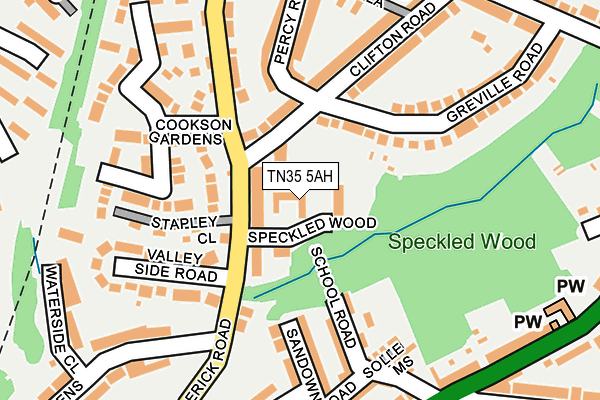 TN35 5AH map - OS OpenMap – Local (Ordnance Survey) TN35 5AH map - OS OpenMap – Local (Ordnance Survey)