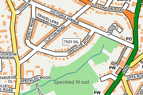 TN35 5AL map - OS OpenMap – Local (Ordnance Survey) TN35 5AL map - OS OpenMap – Local (Ordnance Survey)
