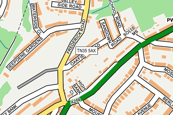 TN35 5AX map - OS OpenMap – Local (Ordnance Survey) TN35 5AX map - OS OpenMap – Local (Ordnance Survey)
