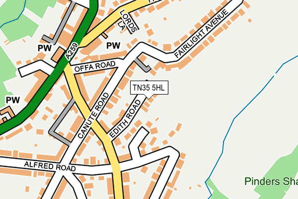 TN35 5HL map - OS OpenMap – Local (Ordnance Survey) TN35 5HL map - OS OpenMap – Local (Ordnance Survey)