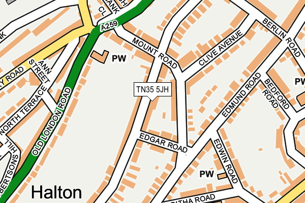 TN35 5JH map - OS OpenMap – Local (Ordnance Survey) TN35 5JH map - OS OpenMap – Local (Ordnance Survey)