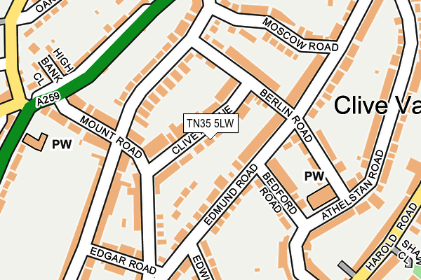 TN35 5LW map - OS OpenMap – Local (Ordnance Survey) TN35 5LW map - OS OpenMap – Local (Ordnance Survey)