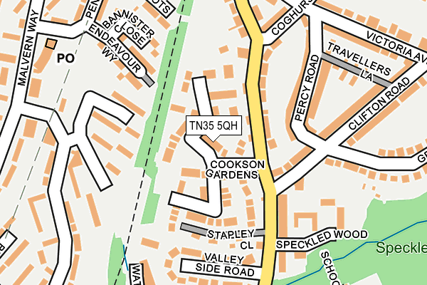 TN35 5QH map - OS OpenMap – Local (Ordnance Survey) TN35 5QH map - OS OpenMap – Local (Ordnance Survey)