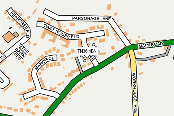 TN36 4BN map - OS OpenMap – Local (Ordnance Survey) TN36 4BN map - OS OpenMap – Local (Ordnance Survey)