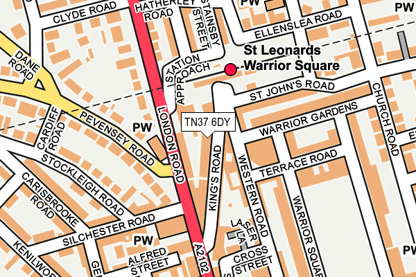 TN37 6DY map - OS OpenMap – Local (Ordnance Survey)