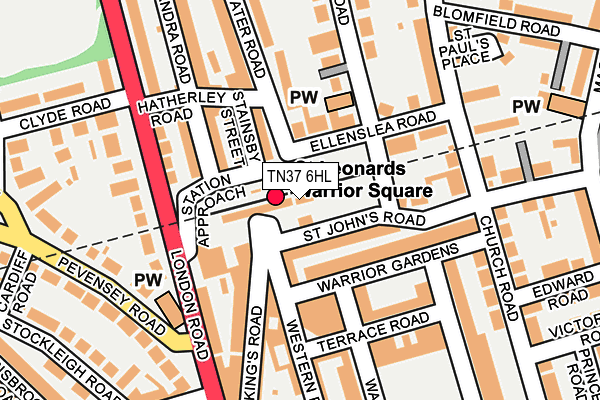 TN37 6HL map - OS OpenMap – Local (Ordnance Survey) TN37 6HL map - OS OpenMap – Local (Ordnance Survey)