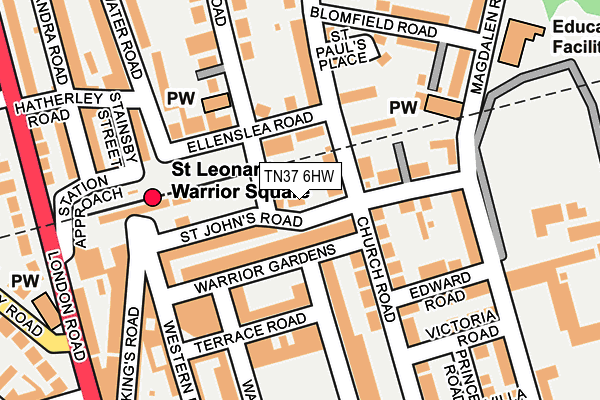 TN37 6HW map - OS OpenMap – Local (Ordnance Survey) TN37 6HW map - OS OpenMap – Local (Ordnance Survey)