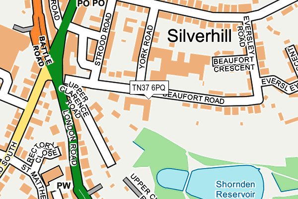TN37 6PQ map - OS OpenMap – Local (Ordnance Survey) TN37 6PQ map - OS OpenMap – Local (Ordnance Survey)