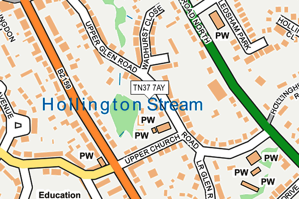 TN37 7AY map - OS OpenMap – Local (Ordnance Survey) TN37 7AY map - OS OpenMap – Local (Ordnance Survey)