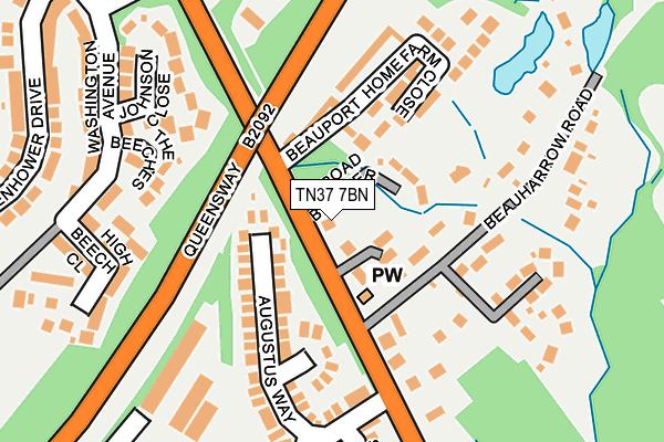 TN37 7BN map - OS OpenMap – Local (Ordnance Survey) TN37 7BN map - OS OpenMap – Local (Ordnance Survey)