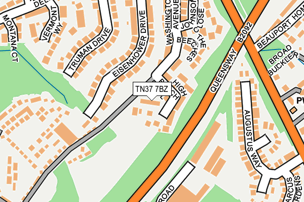 TN37 7BZ map - OS OpenMap – Local (Ordnance Survey) TN37 7BZ map - OS OpenMap – Local (Ordnance Survey)