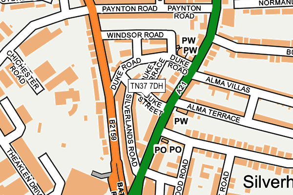 TN37 7DH map - OS OpenMap – Local (Ordnance Survey) TN37 7DH map - OS OpenMap – Local (Ordnance Survey)