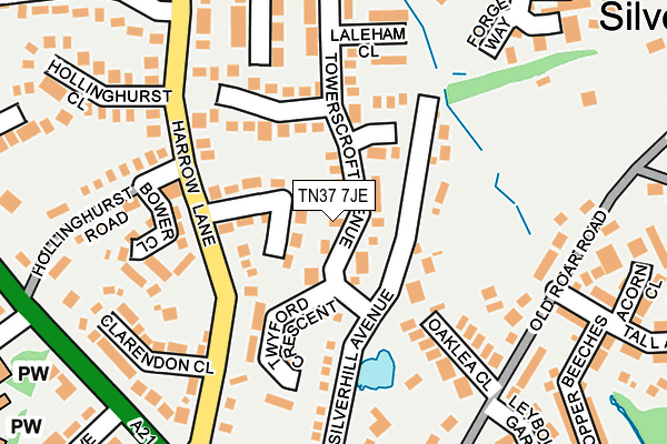 TN37 7JE map - OS OpenMap – Local (Ordnance Survey) TN37 7JE map - OS OpenMap – Local (Ordnance Survey)